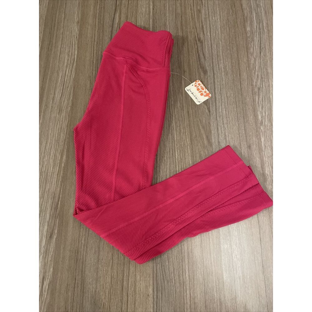 Free People Movement Pink Hot To It Full Length Ribbed Legging XS MSRP $108